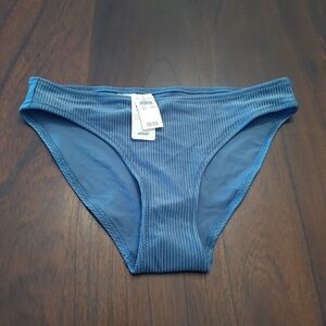NWT Aerie Women's Blue Shimery Ribbed Bikini Bottoms